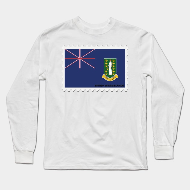 British Virgin Islands Stamp Flag - Postage Stamps Long Sleeve T-Shirt by Art master